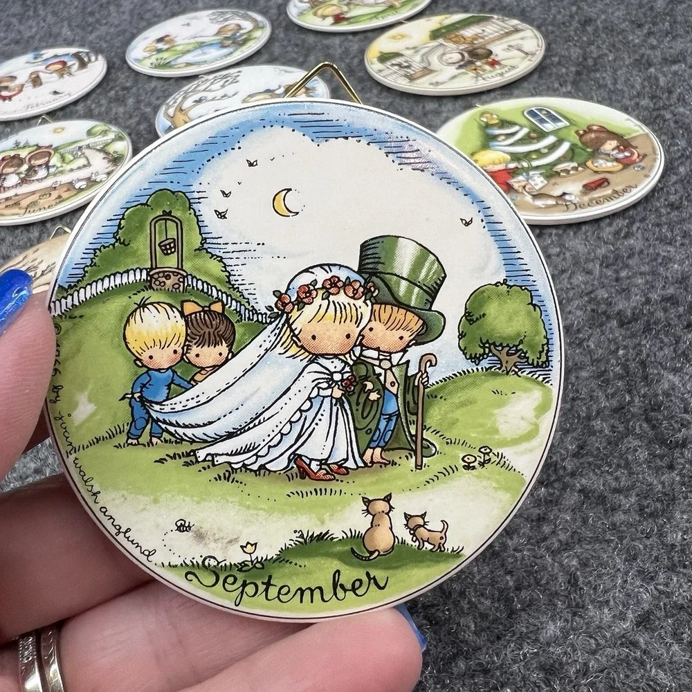 12 Joan Walsh Anglund Children Of West Germany Month Ornaments 1966 Mini Plates